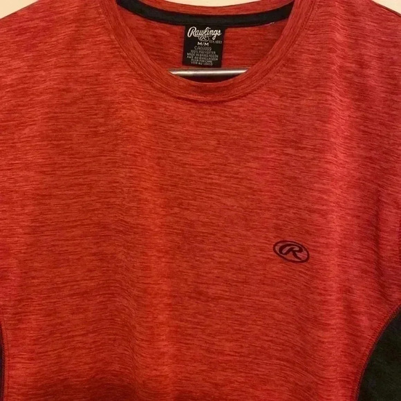 Mens  Medium Red Rawlings Workout Shirt - Picture 3 of 8